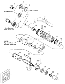 Part Location Diagram of 01-2571 Dotco Motor Housing