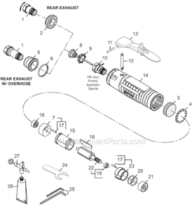 Part Location Diagram of 01-1533 Dotco Motor Housing