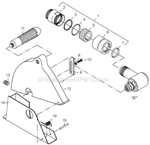 Page B Diagram and Parts List for 12S2749-01  Dotco Saw