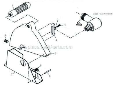 4" Saw Assembly Diagram and Parts List for 12S4216-01  Dotco Saw