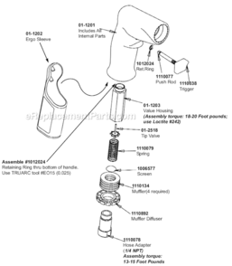 Page A Diagram and Parts List for 14CFS93-38  Dotco Drill