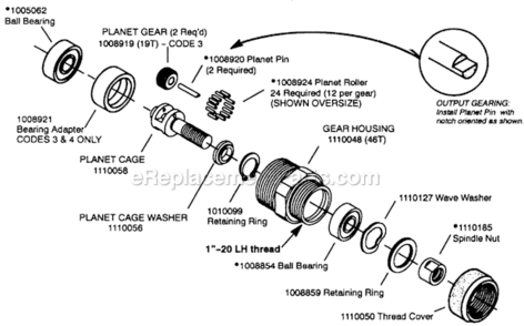 Page C Diagram and Parts List for 14CFS93-38  Dotco Drill
