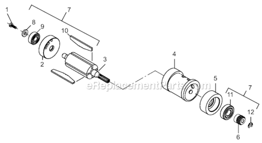 Page B Diagram and Parts List for 14CNL97-53  Dotco Drill