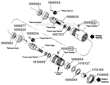 Page B Diagram and Parts List for 15LF283-52  Dotco Drill