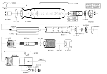 Page B Diagram and Parts List for 220GL-600-C2  Dotco Angle Grinder