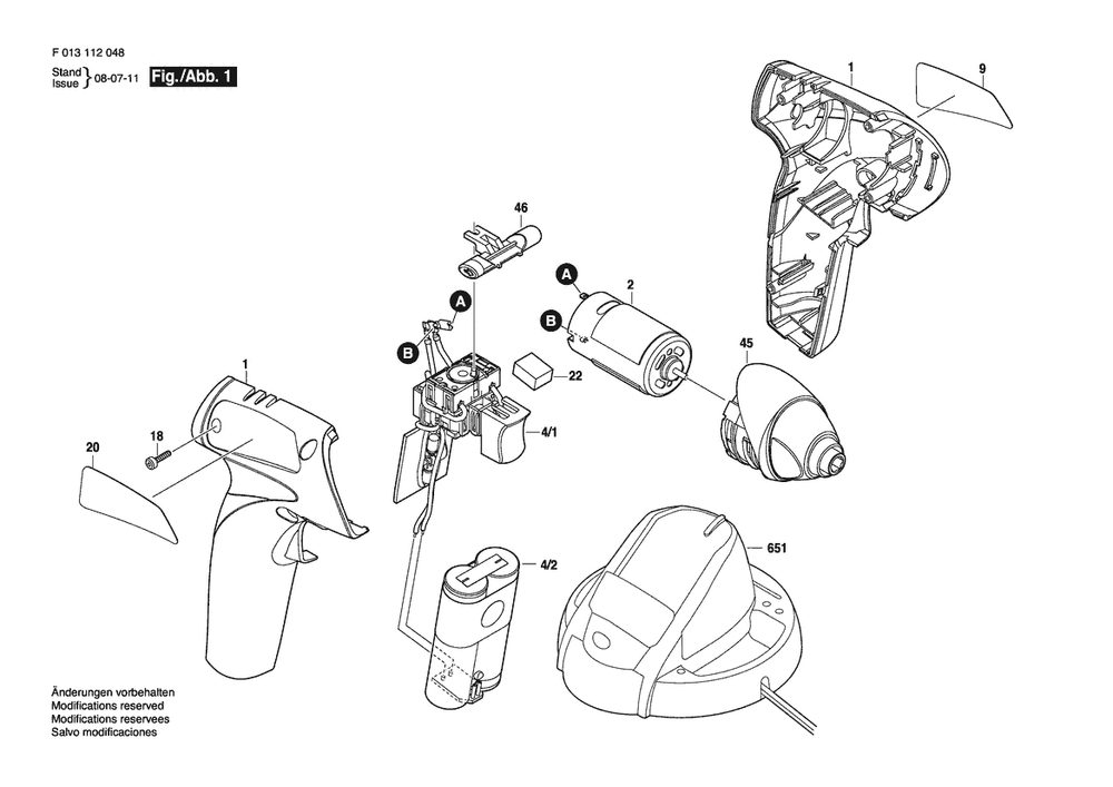 Section 1 Diagram and Parts List for 1120 F 013 112 048 Dremel Router