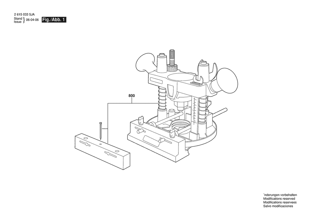 Section 1 Diagram and Parts List for 335 2 615 033 5JA Dremel Router