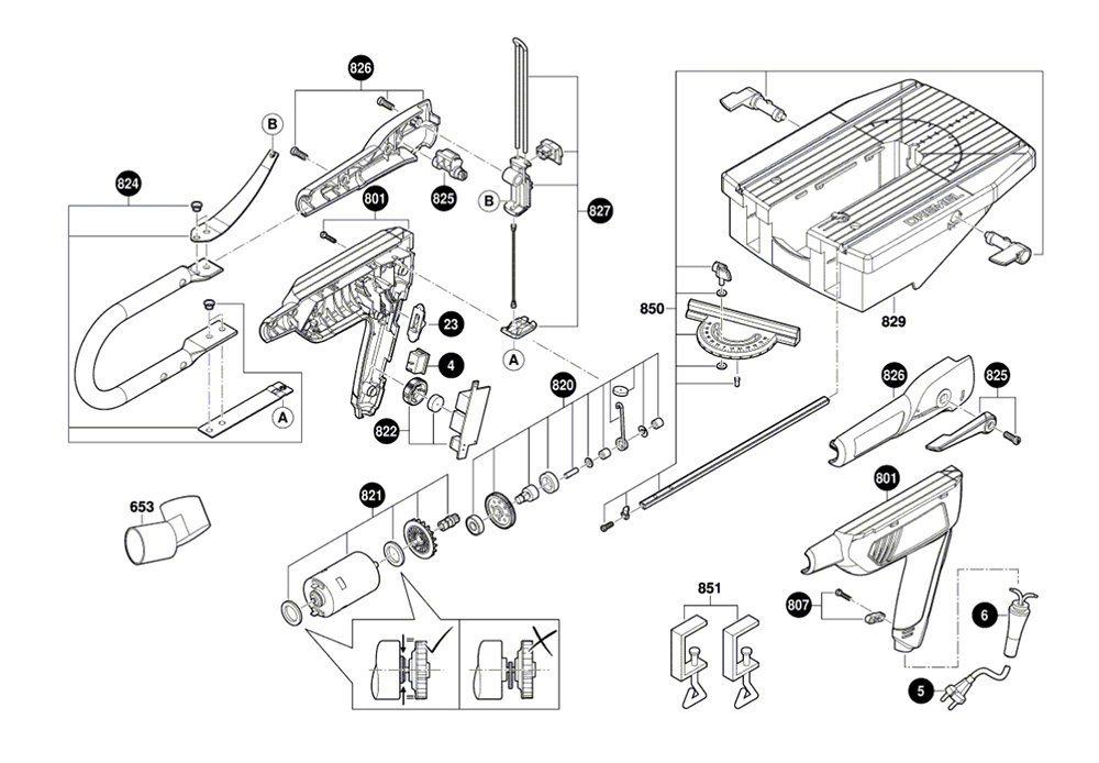 Fig-0 Diagram and Parts List for MS20-01 F013MS2000 Dremel Table Saw Accessories