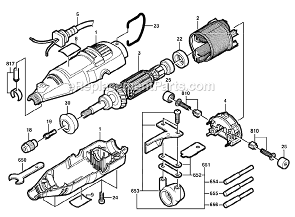 Page A Diagram and Parts List for 277 F0131277CA Dremel Multi-Tool
