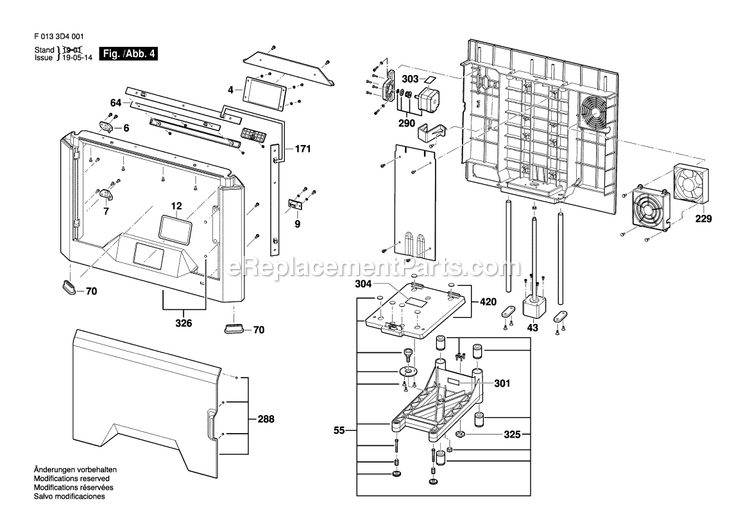 Page 4 Diagram and Parts List for 3D40FLEX F0133D4001 Dremel Miscellaneous