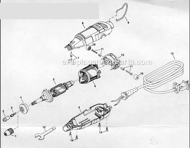 Page A Diagram and Parts List for 595  Dremel Multi-Tool