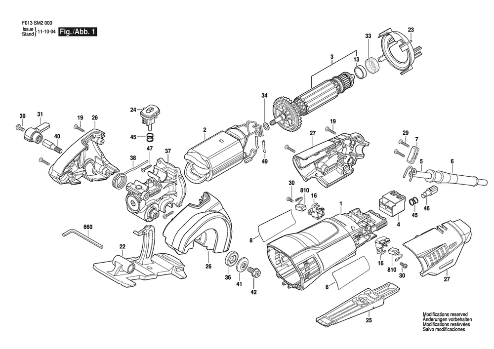 Section 1 Diagram and Parts List for SM20120V F 013 SM2 000 Dremel Multi-Tool