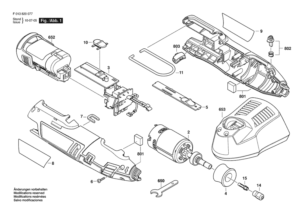 Section 1 Diagram and Parts List for 820012V F 013 820 000 Dremel Router