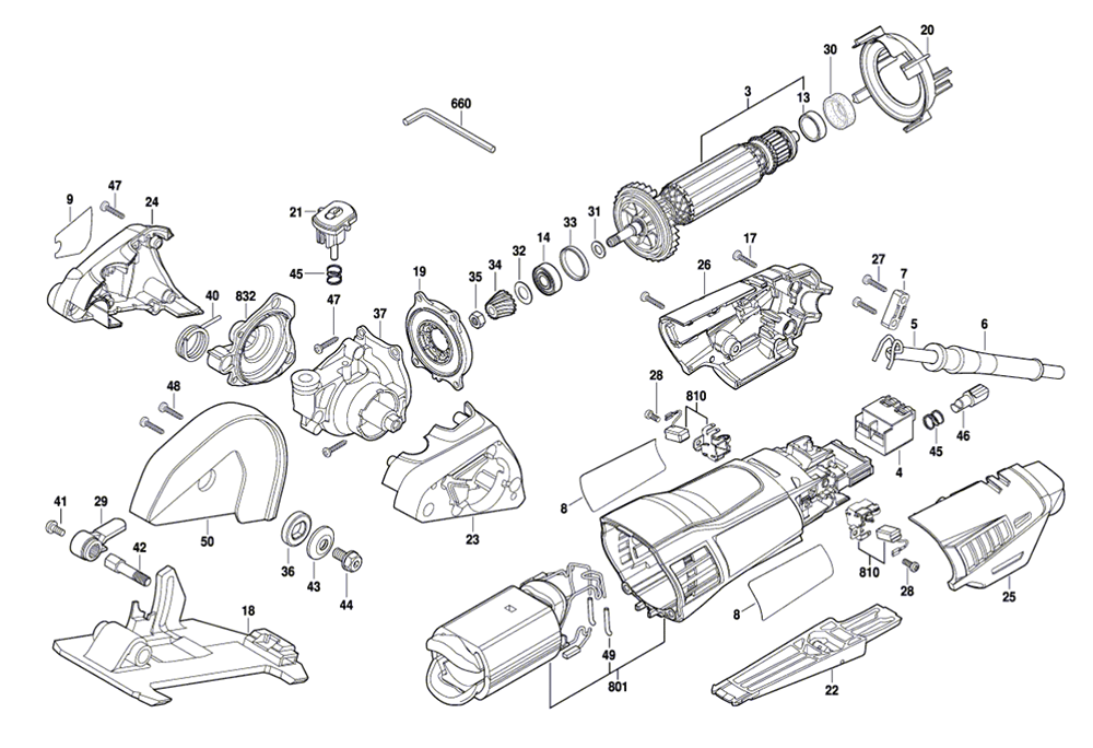 Fig-0 Diagram and Parts List for US40-03 F013US4000 Dremel Table Saw Accessories