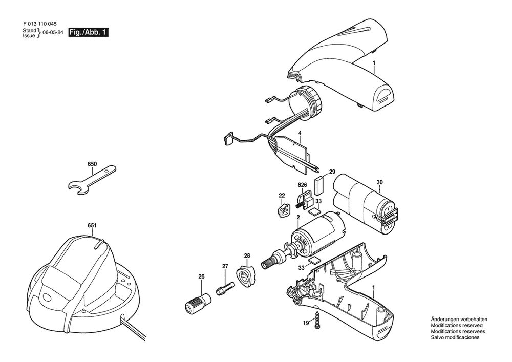Section 1 Diagram and Parts List for 110072V F 013 110 047 Dremel Router