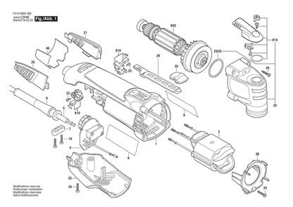 Section 1 Diagram and Parts List for MM45120V30AH F 013 MM4 500 Dremel Hammer Drill