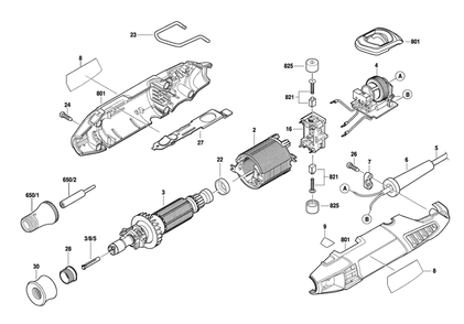 Fig-0 Diagram and Parts List for 4200-8-64 F013420000 Dremel Router