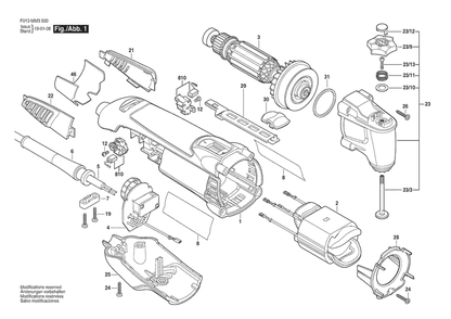 Section 1 Diagram and Parts List for MM35-01 F 013 MM3 500 Dremel Multi-Tool