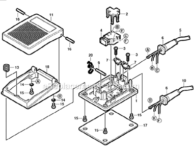 Page A Diagram and Parts List for 2615000221  Dremel Foot Switch
