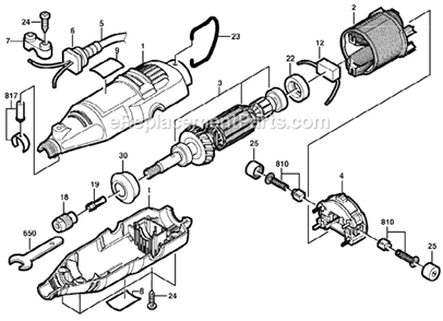 Page A Diagram and Parts List for 285 F0132850CA Dremel Multi-Tool