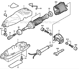 Page A Diagram and Parts List for 300 F013030000 Dremel Multi-Tool