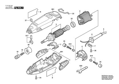 Section 1 Diagram and Parts List for 3000-N (10CN)(F 013 300 058) Dremel Router