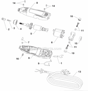Page A Diagram and Parts List for 380-6  Dremel Multi-Tool