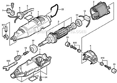 Part Location Diagram of 2615298861 Dremel Reference Plate