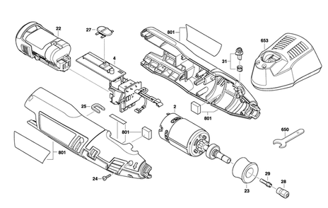 Fig-0 Diagram and Parts List for 8100-N-21 F013810000 Dremel Router