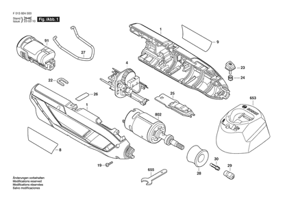 Section 1 Diagram and Parts List for 824012V F 013 824 077 Dremel Router