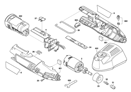 Fig-0 Diagram and Parts List for 8220-1-28 F013822000 Dremel Router
