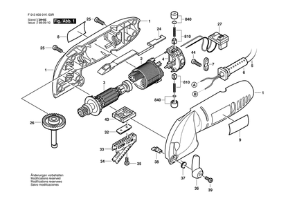Section 1 Diagram and Parts List for 6000 F 013 600 066 Dremel Sander Grinder