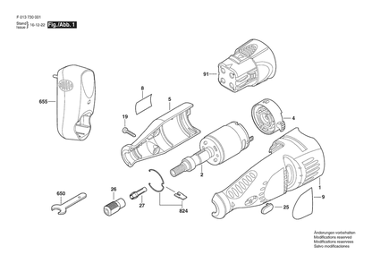 Section 1 Diagram and Parts List for 730048V F 013 730 001 Dremel Hammer Drill