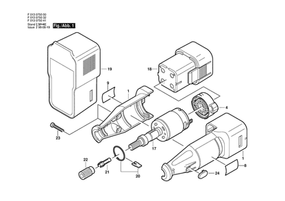 Section 1 Diagram and Parts List for 750 F 013 075 032 Dremel Router