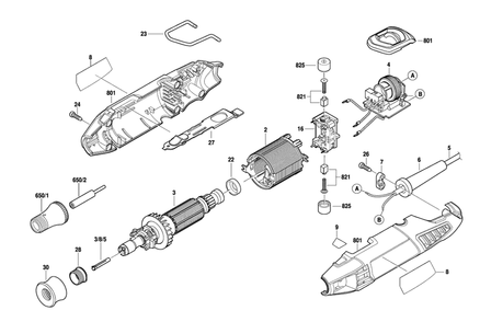 Fig-0 Diagram and Parts List for 4200-4-36 F013420000 Dremel Router