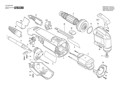 Section 1 Diagram and Parts List for MM30120V F 013 MM3 000 Dremel Multi-Tool