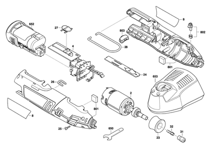 Fig-0 Diagram and Parts List for 8220-2-28 F013822000 Dremel Router