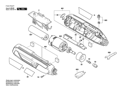 Part Location Diagram of 1600A018W7 Dremel Electronic Module