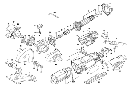 Fig-0 Diagram and Parts List for US40-01 F013US4000 Dremel Table Saw Accessories