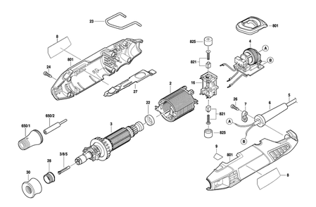 Fig-0 Diagram and Parts List for 4200-6-40 F013420000 Dremel Router