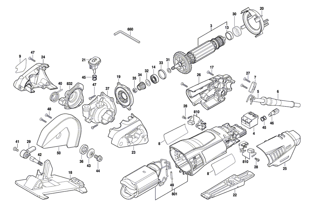 Fig-0 Diagram and Parts List for US40-01 F013US4000 Dremel Table Saw Accessories