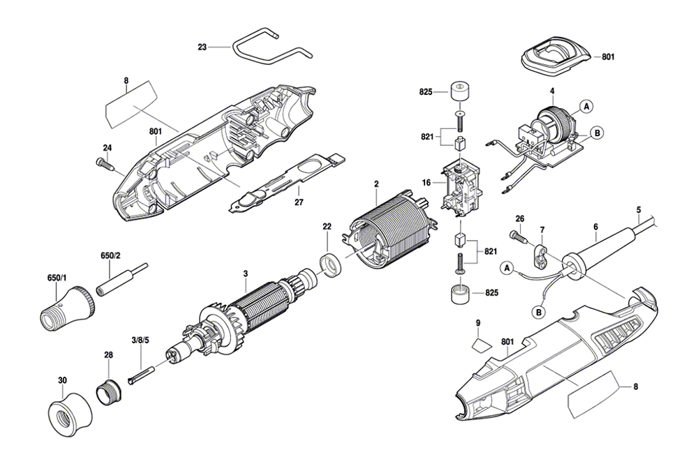 Fig-0 Diagram and Parts List for 4200-6-40 F013420000 Dremel Router