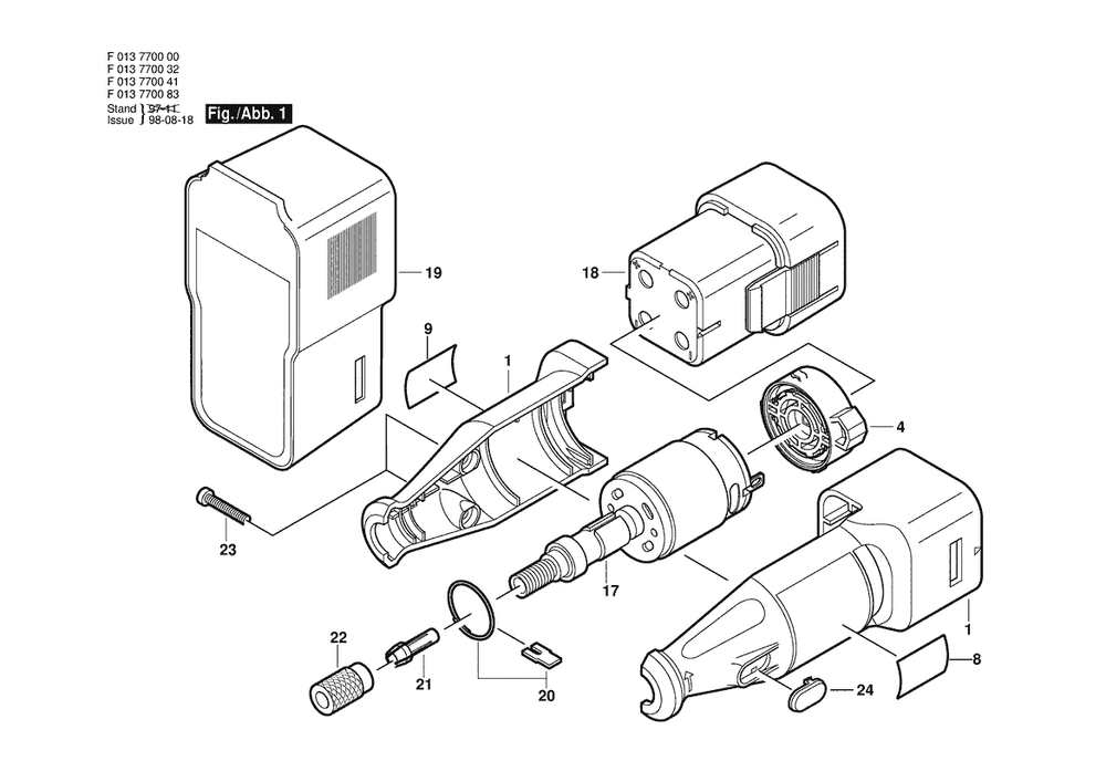 Section 1 Diagram and Parts List for 770 F 013 770 114 Dremel Router