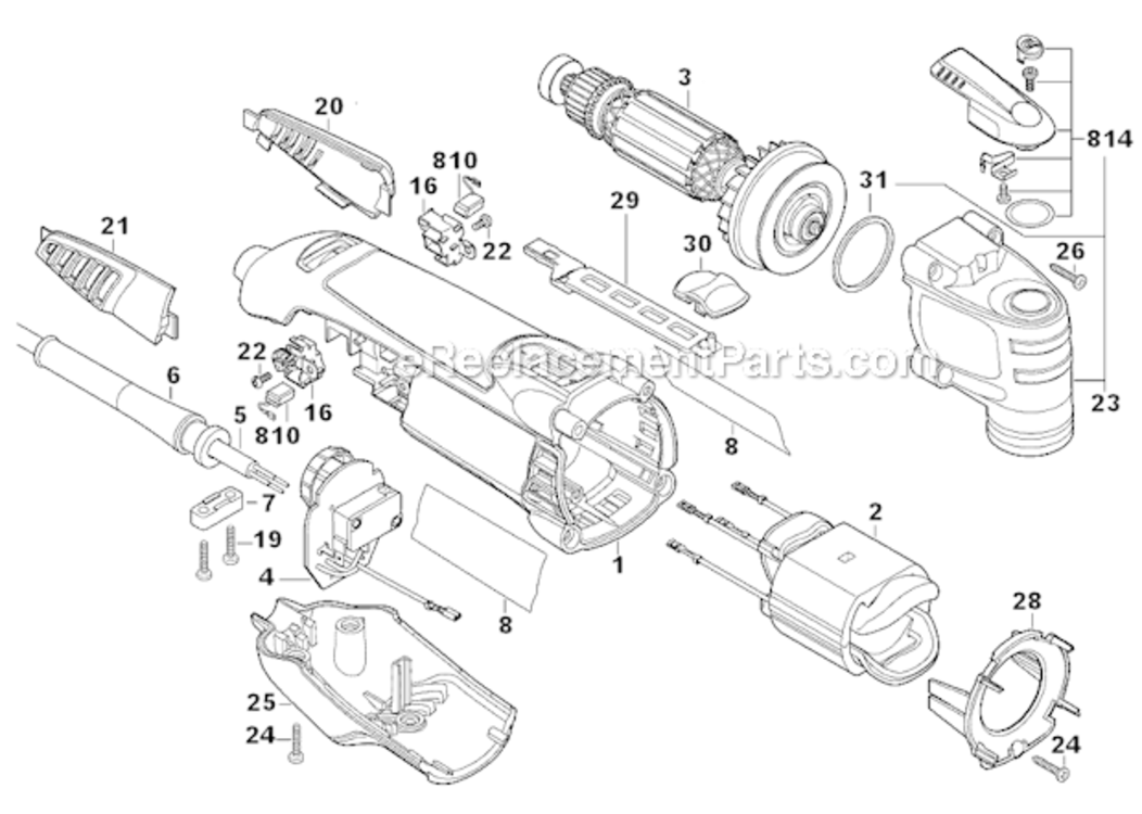 Page A Diagram and Parts List for MM45 F013MM4500 Dremel Multi-Tool