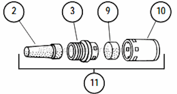 Page B Diagram and Parts List for 10326  Dynabrade Sander Polisher