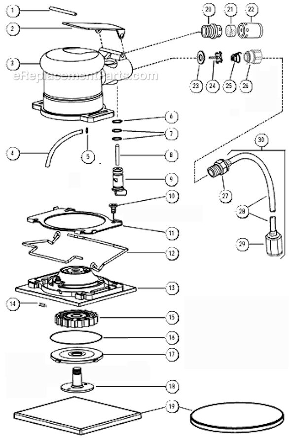Page A Diagram and Parts List for 10477  Dynabrade Sander Polisher
