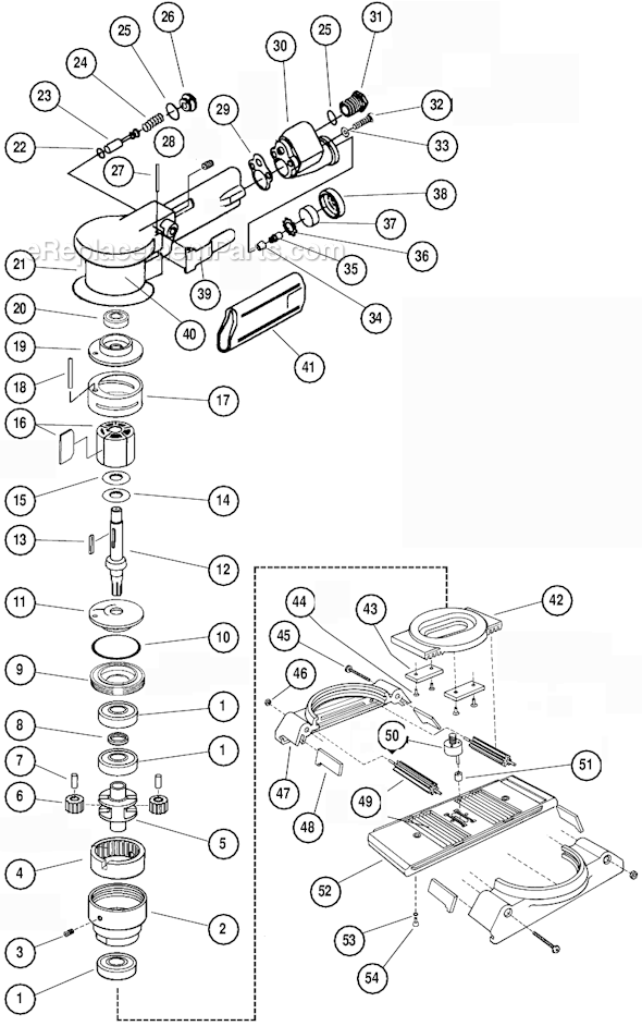 Page A Diagram and Parts List for 10541  Dynabrade Sander Polisher