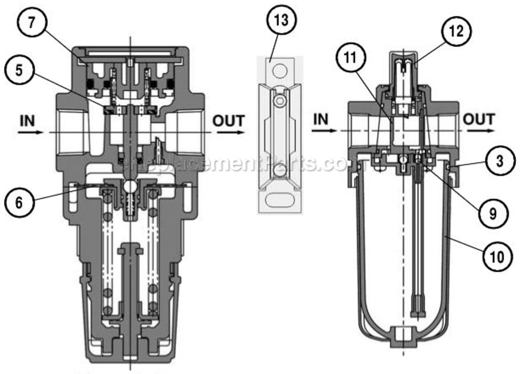 Page A Diagram and Parts List for 10679  Dynabrade Compressor
