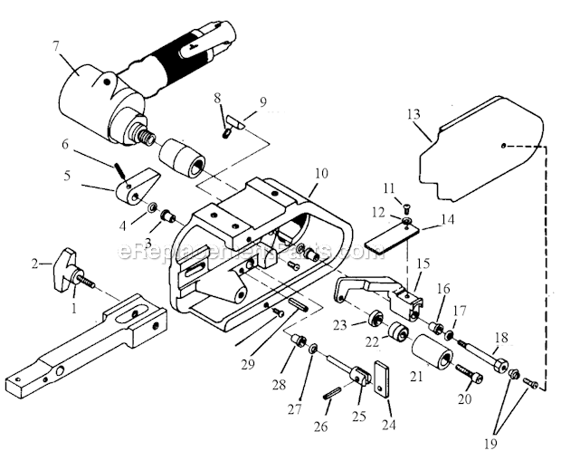 Page A Diagram and Parts List for 11489  Dynabrade Grinder