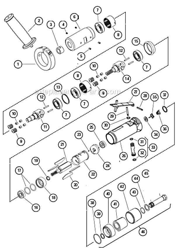 Page A Diagram and Parts List for 13200  Dynabrade Sander Polisher